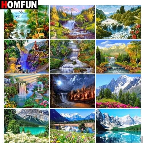 HOMFUN DIY 5D Diamond Painting "Beautiful landscape tree" Full Diamond Embroidery Sale Picture Of Rhinestones For Festival Gifts