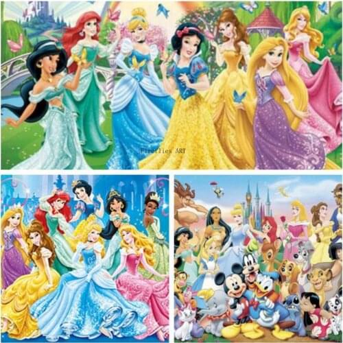 Disney Full Square&Round Drill 5D Diamond Painting"Cartoon Princess"Embroidery Cross Stitch Kits Diamond Mosaic Home Decor