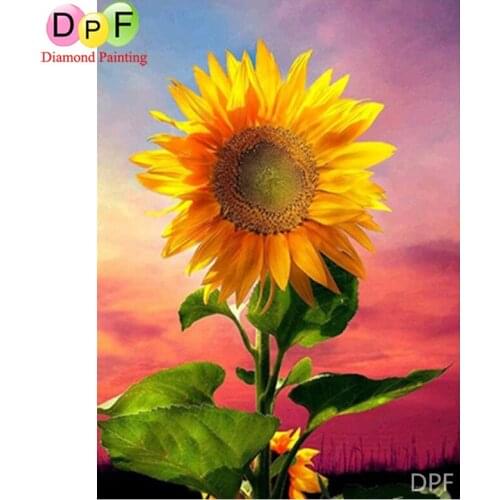 DPF Diy Diamond Painting Cross Stitch Embroidery Mosaic Flower “Sunflower” Full Square/Round Drill Picture Rhinestones decor