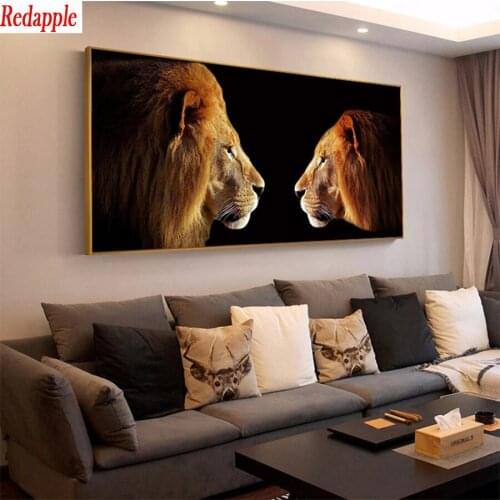 Diamond Embroidery Modern animal art, lion Picture Of Diamond Painting Full Square round drill Mosaic Cross Stitch Wall Art