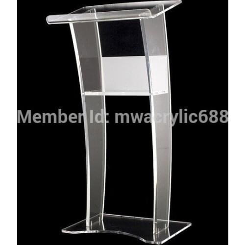 Free Shipping Stable Beautiful Modern Design Cheap Clear Acrylic Lectern podium