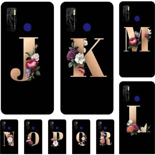 For Tecno Camon 15 Air 15Air Case Funny Custom Name Letter Couple Cover Fashion Black TPU Soft Coque