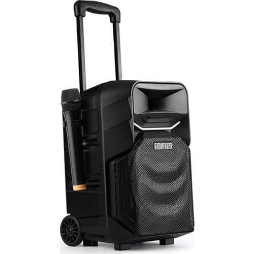 EDIFIER street use wooden charging 8'' subwoofer mobile bt wireless karaoke trolley speaker