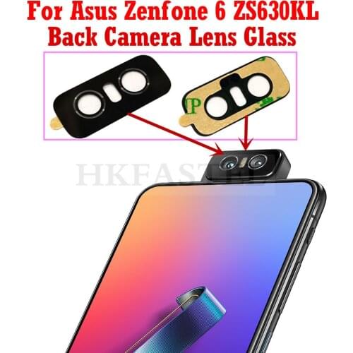 HKFASTEL ZS630KL New original Camera Lens For Asus Zenfone 6 ZS630KL Rear Camera Lens Back Main Camera Glass Cover Replacement