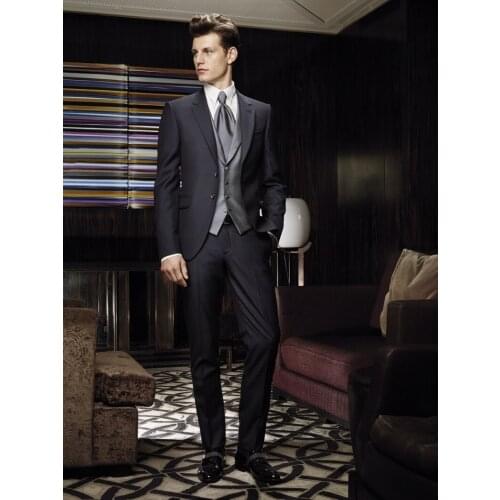 Custom triangle window as the best man suit collar incision wedding best man/mens suit of the groom (coat + pants + tie + vest)