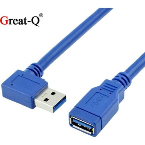 SuperSpeed USB 3.0 Right / Left Angle Extension Cable A Male to Female Adapter Cord