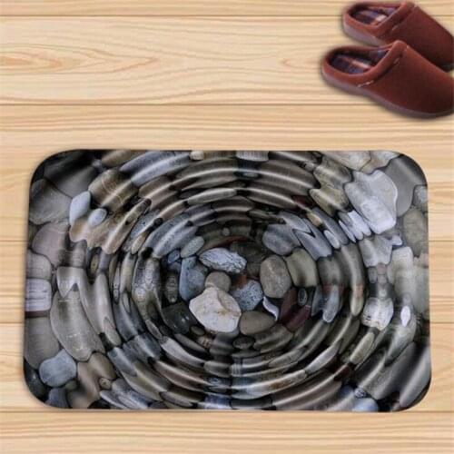 Home Decoration Carpet 3D Three-dimensional Stone Large Round Thin Printed Floor Mat Bathroom Shower Anti-slip Mat