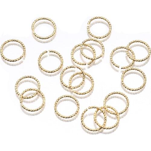 50Pcs/Lot Real Gold Spiral Round Jump Rings Twisted 8mm/10mm Split Rings Connectors Diy For Jewelry Making Accessories Wholesale