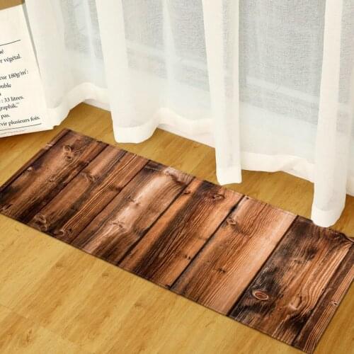 Kitchen Mat 3D Wood Pattern Bedroom Living Room Carpet Entrance Doormat Hallway Balcony Floor Mat Bathroom Anti-Slip Area Rug