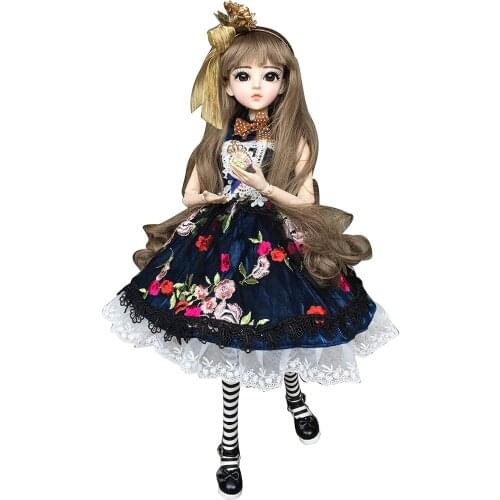 60cm 1/3 BJD Dolls Reborn Dolls With Outfit Elegant Dress Wigs Shoes Hat Makeup Beautiful Girls Toys KD Dolls Ball Jointed Doll