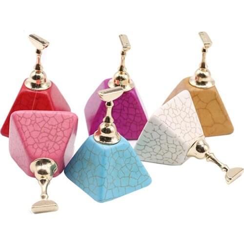 Magnetic Nail Art Display Stand With Marble Pattern Base False Nail Tips Practice Training Display Stand Holder Nail Art Display