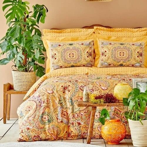 Manas Mustard Double Personality Duvet cover set