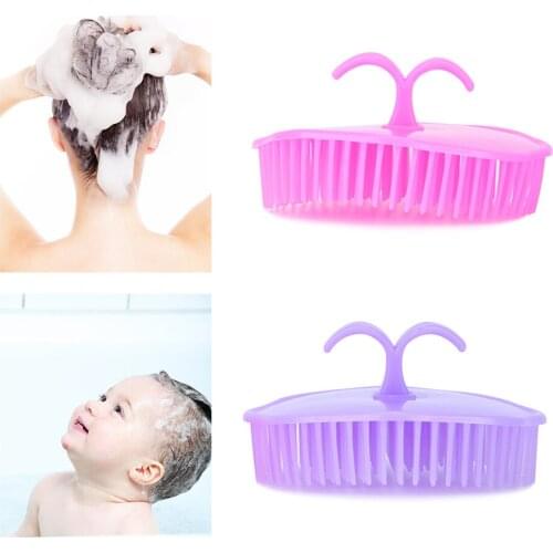 Silicone Hair Scalp Shampoo Massage Comb Dandruff Cleaning Brush Soft Silicone Baby Shower Brush for Home, Office, Travel & Pet