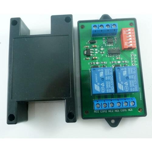 Modbus RTU & AT command 2 CH RS485 Relay PLC Controller UART Serial port Switch
