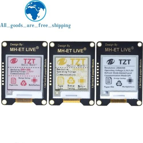 TZT 1.54 Inch Epaper Module E-paper E-Ink EInk Display Screen SPI Support Global/Part For Arduino STM raspberry pi ESP32