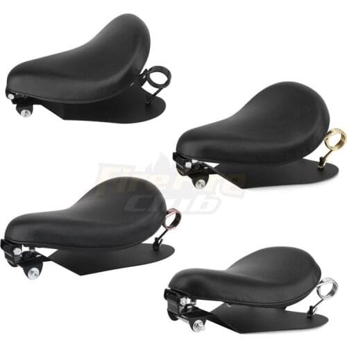 Motorcycle Custom PU Leather Saddle Seat Cushions 3" Spring Solo Bracket Seat Universal For Harley Honda Yamaha Kawasaki