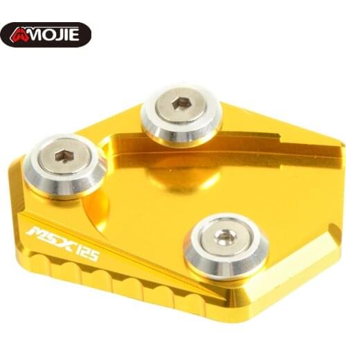 MSX 125 CNC Aluminum Motorcycle Side Stand Enlarger Kickstand Enlarge Plate Pad Accessories For HONDA Grom 125 MSX125 2014-2015