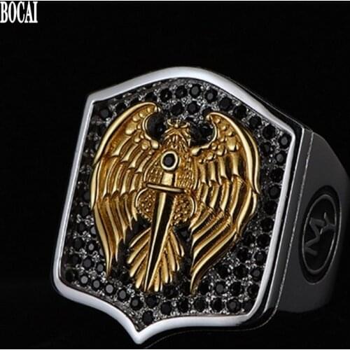 925 silver ring retro eagle sword for men single ring simple individuality domineering Thai silver mans rings mens jewelry