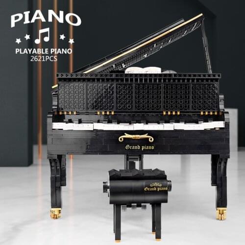 MOC- 13192 Piano Bricks Creative Ideas Toys App Control Playable Grand Piano Set Kids Toys Building Blocks For Gift