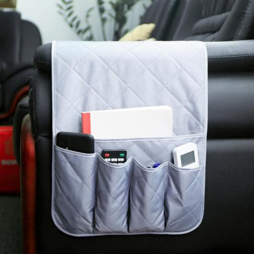 Nylon Waterproof Fabric Sofa Armrest Hanging Bag Organizer Insert Remote Control Grocery Storage Bag Reusable Eco Friendly