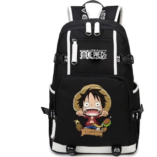 New Anime One Piece Backpack School Bag Bookbag Black Unisex Shoulders Backpacks Computer Travel Bag Gift