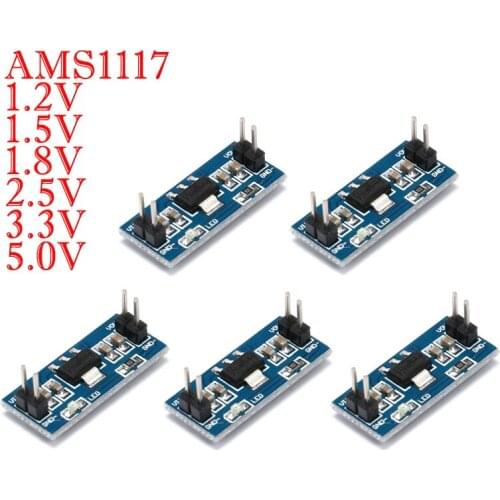 5pcs AMS1117 DC-DC Buck Step Down Power Supply Module 800mA 1.2V 1.5V 1.8V 2.5V 3.3V 5.0V For Arduino Raspberry pi DC DC
