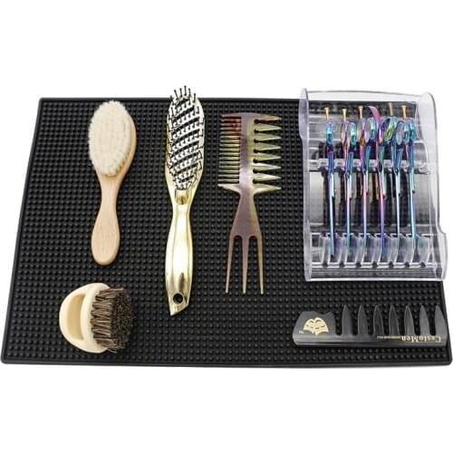Professional Salon Barber Shop Styling Tool Pad Silicone Heat-resistant Anti-slip Mat Large Area To Keep Hair Tools Neat