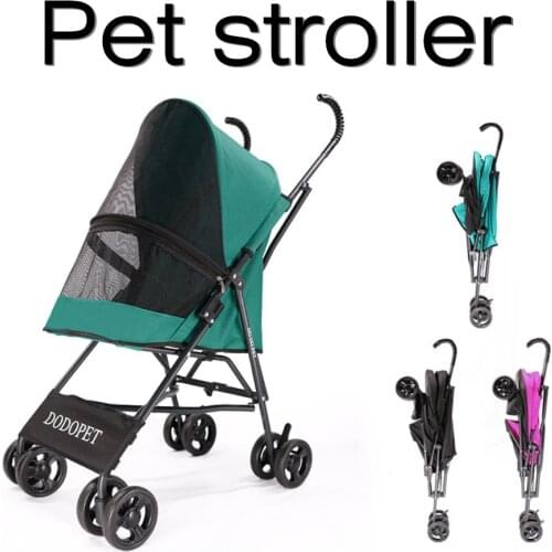Dog Strollers Pet 4 Wheels Travel Stroller For Dog Cat Pushchair Trolley Puppy Jogger Folding Carrier Outdoor Travel Supplie
