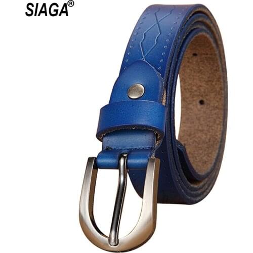 Retro 100% Real Cow Genuine Leather Belts Buckle Metal Metal Red Belt for Women 2.3cm Width Clothing Accessories FCO011