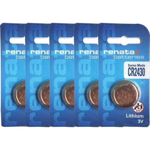 Renata 5pcs/lot CR2430 Button Cell Battery For LiMnO2 Batteries 3V For Headphone