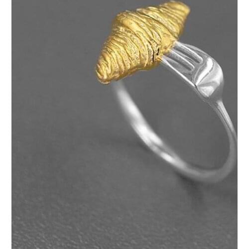Volta Van 925 Sterling Silver Rings 2021 New Fine Jewelry Croissant Fork Cute Elegant Original Design Adjustable Opening Rings