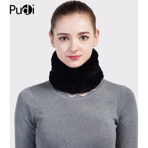 Aorice SF714 2020 Winter Womens Real Rabbit Fur Scarf Girls Brand New Genuine Fur Scarves Rings Muffler Neckerchief