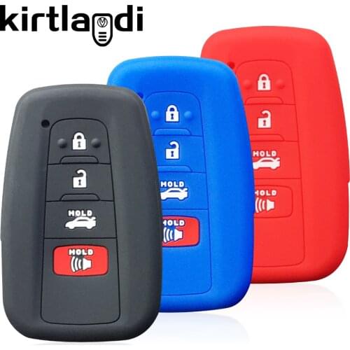 Car Key Fob Cover Case Remote Protect Silicone for Toyota Rav 4 Corolla Camry Prius Avalon Hybrid Highlander 2018 2019 2020 2021