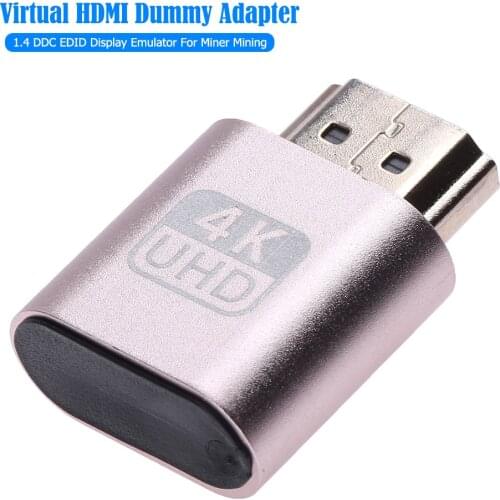 4K HDMI Compatible Ddc Edid Virtual Plug Headless Ghost Display Emulator Graphics Card Supports Hot Plugging For Bitcoin Mining