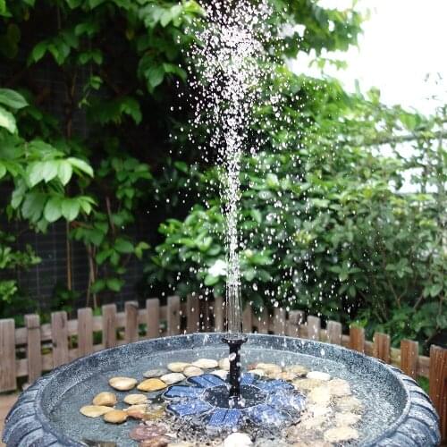 Water Pump Solar Powered Fountain 8V 1.6W Solar Panel Water Floating Fountain Brushless Water Pump Kit for Bird Bath Pond Garden