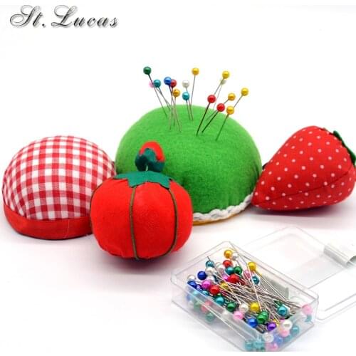 1pcs Ball tomato Shaped Needle Pin Cushion With Elastic Wrist Belt DIY Handcraft Tool for stitch sewing needlework accessory