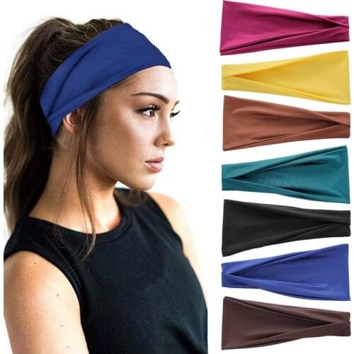 1PCS Sports Knitted Yoga Hair Bands Sports Elastic Headbands Yoga Accessory Running Biker Wide Turban Head Warp Stretch Headwear