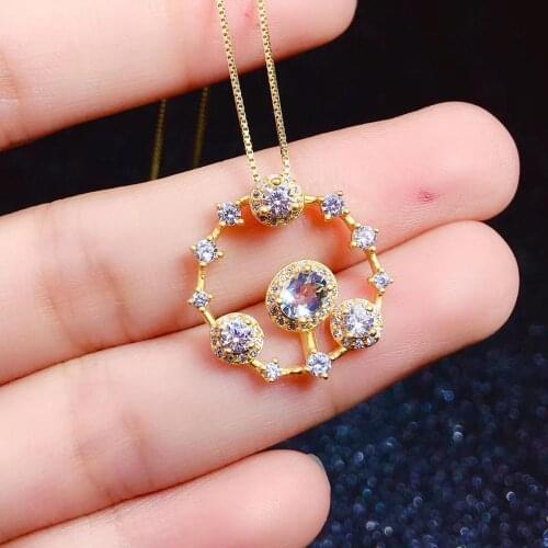 100% Real and Natural Aquamarine necklace pendant Free shipping 925 sterling silver Fashion Aquamarine Pendant