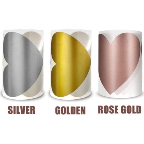 100 pcs/roll Heart shaped silver gold Scratch Off Stickers Scratch Off Labels sticker for kids party game sticker lottery toys