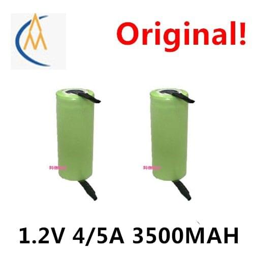 2PCS 1.2V 4 / 5A 3500mah Ni MH charging electric toothbrush instrument with welding pad Ni-MH hairdresser razor