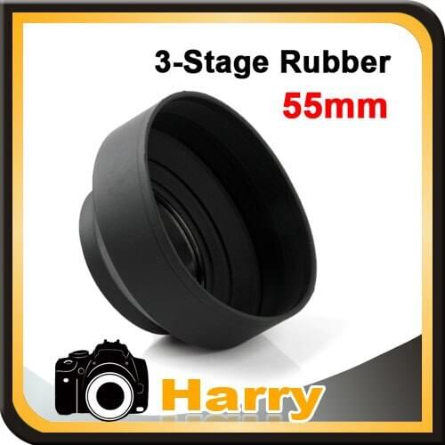 2pcs 58mm 3 in1 3-stage rubber Lens Hood For 58mm Lens filter