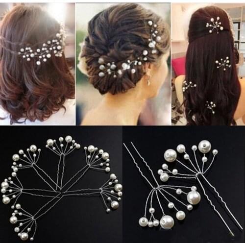 3 Pcs Wedding Hairpins Bridal Pearl Flower Crystal Hair Pins Bridesmaid Gift Hairdressing Metal Women Girl Hair Accessories