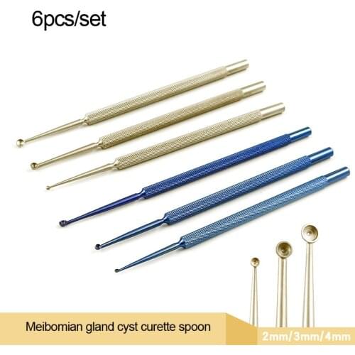 6pcs/set Microscopic Instruments Ophthalmic Instruments Tarsal Gland Cysts Tweezers meyerhoefer chalazion curett