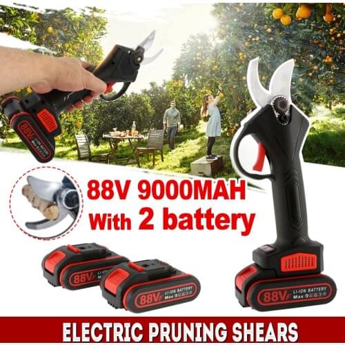 88V Cordless Pruner Electric Pruning Shear with 9000mAh Lithium-ion Battery Efficient Garden Bonsai Pruning Branches Tree Cutter