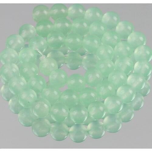 Natural Stone Faceted Light Green Jades Chalcedony Beads Loose Spacer Beads For Jewelry Making DIY Bracelet Necklace 6/8/10mm