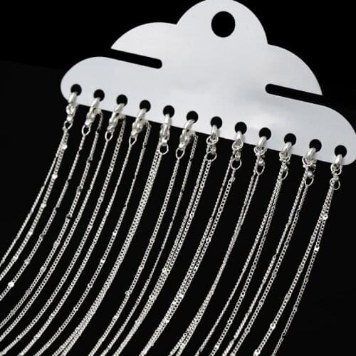 12Pcs/Pack 47cm Rhodium Gold Lobster Clasp Chain For DIY Necklace Jewelry Making Bulk Findings Accessories Wholesale