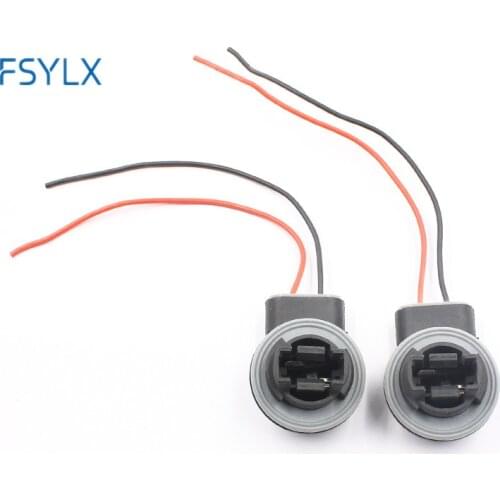 FSYLX 2x 3156 led bulb adapter socket holder for LED Brake Signal Light Lamp 3156 Socket Adaptor Harness Wire Plug