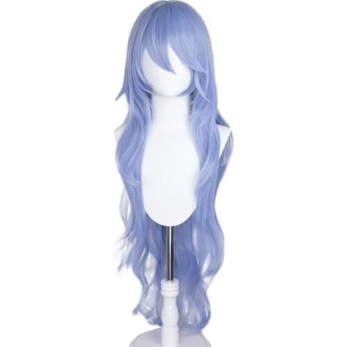 EVA Ayanami Rei Wigs Long Light Blue Heat Resistant Hair Cosplay Wig + Track + Wig Cap