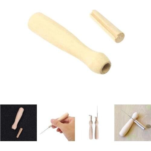 Needles Awl Craft Diy Tools With Solid Wood Handle Sewing Tool With Fine Needle For Wool Felting Sewing Accessories Costura
