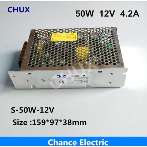 DC Switching Power Supply 12V LED ac 110v 220V Input CE ROHS (S-50W-12V) Single Group 4.2A For Led Strip 50W
